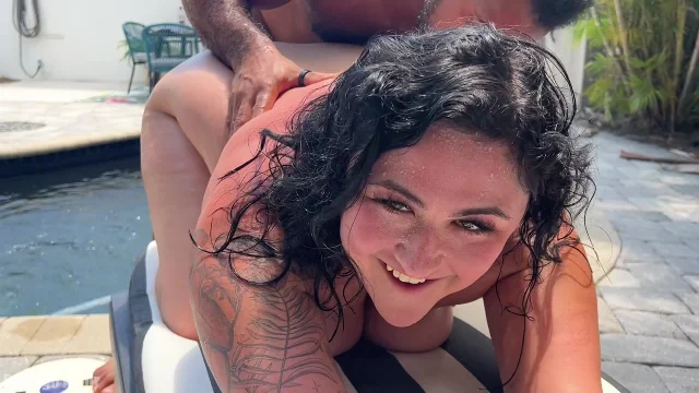 Preview of ManyVids Josie Jaxxon And Rodrigo Amor Poolside BBW Hotwife Anal Fuck XXX